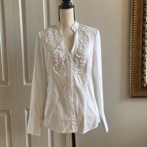EXPRESS Ruched Button Down Shirt